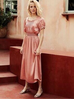 Doen castalia pink 100% silk dress M
